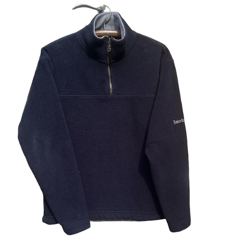 Timberland Weather Gear fleece Men’s Medium 1/4 zip jacket; navy; Vintage, USA. - Picture 1 of 13